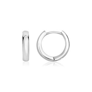 Sterling Silver Narrow Polished Hoop Earrings