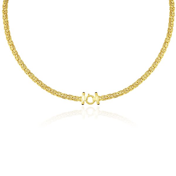 14k Yellow Gold Necklace with a Byzantine Style