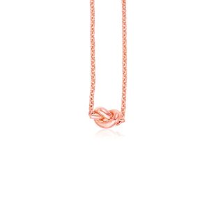 14k Rose Gold Chain Necklace with Polished Knot