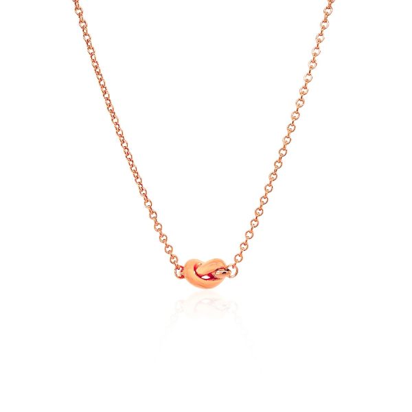 14k Rose Gold Chain Necklace with Polished Knot
