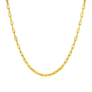 Mens Polished Link Necklace in 14k Yellow Gold