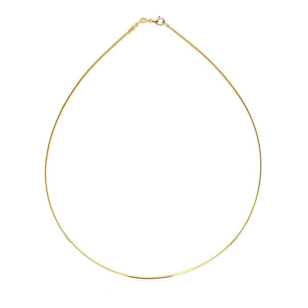 14k Yellow Gold Necklace in a Round Omega Chain Style