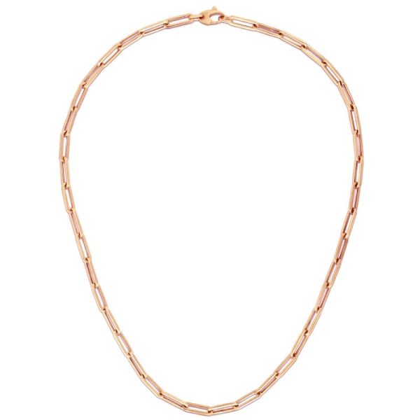14K Rose Gold Bold Paperclip Chain (4.2 mm)