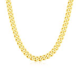 14k Yellow Gold Polished Miami Cuban Chain Necklace