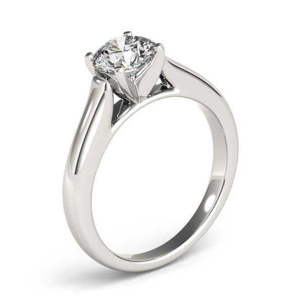 14k White Gold Cathedral Design Solitaire Diamond Engagement Ring (1 cttw)
