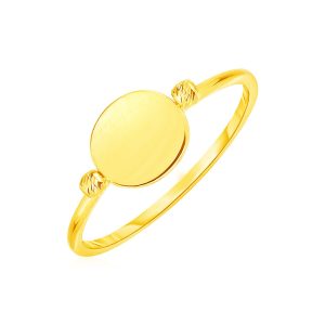14k Yellow Gold Ring with Polished Oval