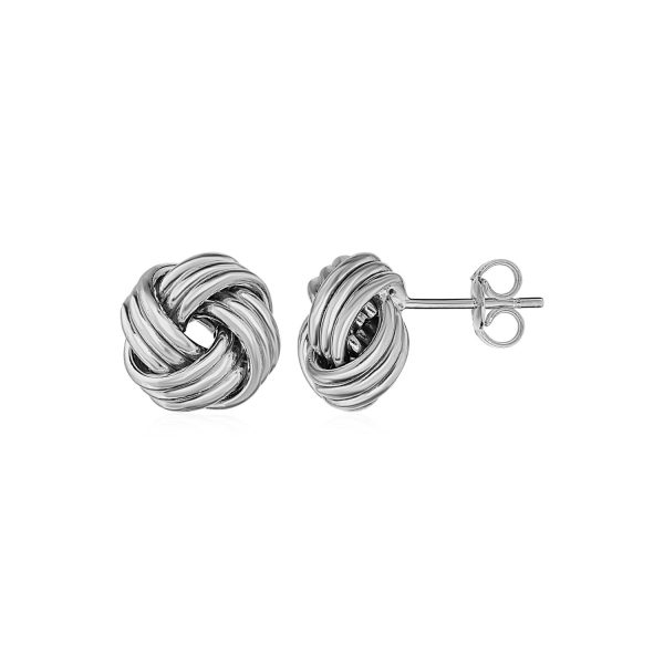 Love Knot Post Earrings in 14k White Gold