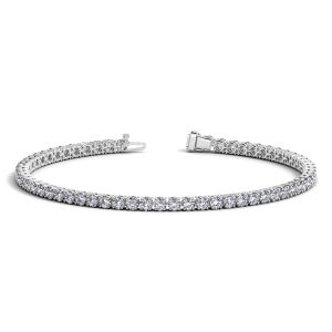 14k White Gold Round Diamond Tennis Bracelet (4 cttw)