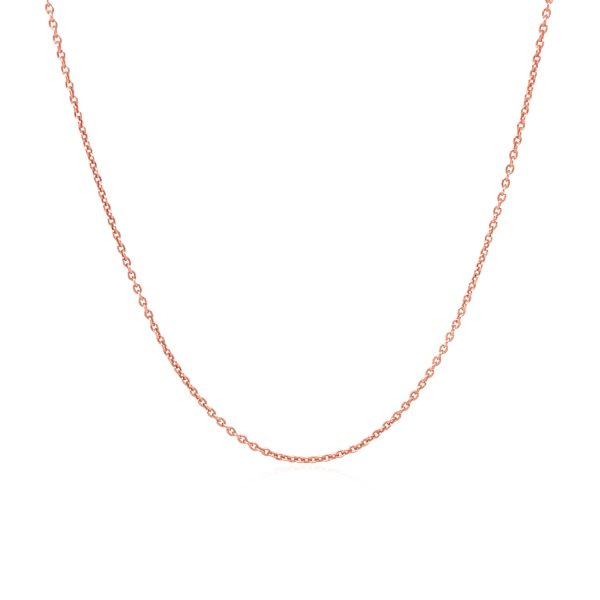 14k Pink Gold Round Cable Link Chain 1.1mm