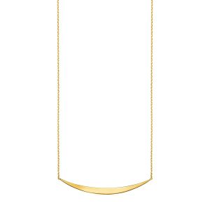 14k Yellow Gold Necklace with Polished Curved Bar Pendant