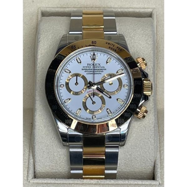 Rolex Daytona 116523 White & Gold Dial Oyster Two-tone Yellow Gold & Steel 40mm