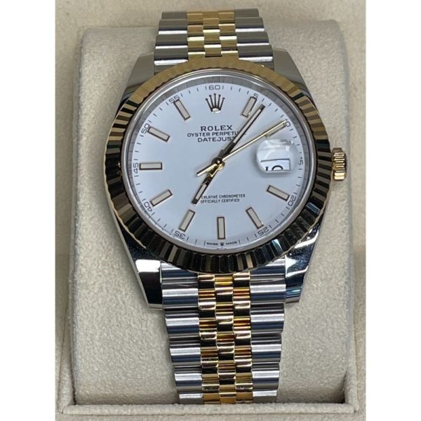 Brand New Rolex Datejust 126333 41mm Two-tone Jubilee 18K Yellow gold & Steel White dial Yellow gold index 2020