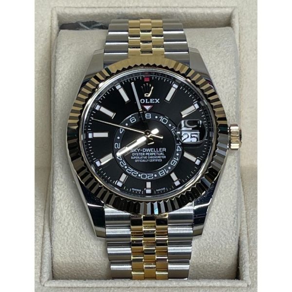 Brand New Rolex Sky Dweller 326933 42MM Black Dial Jubilee Two-tone Yellow Gold & Steel