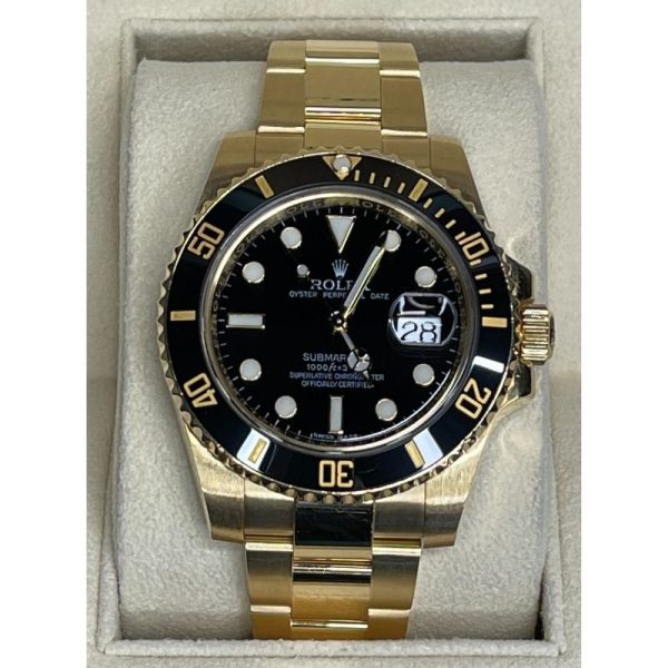 Rolex Submariner 116618LN 18K Yellow Gold & Black Dial Black Ceremic Bezel 2009