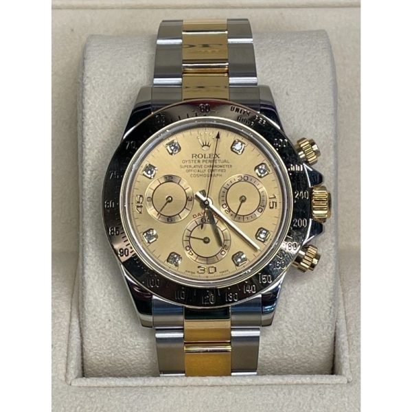 Rolex Daytona 116523 2003-2005 Champagne Diamond Dial Two-Tone Yellow Gold & Steel