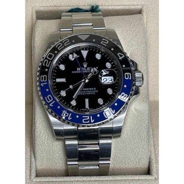 Rolex BATMAN 116710BLNR Stainless Steel Oyster Black & Blue Bezel Black Dial Large Dot 2019