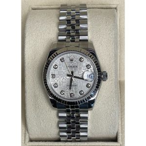 Rolex Datejust 178274 31mm Silver Jubilee Dial Diamond Markers White Gold Fluted Bezel Stainless steel Jubilee Bracelet 2009