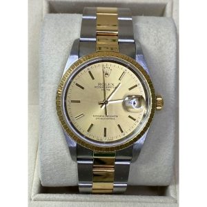 Rolex Date 15223 34mm Champagne Dial Index Markers Two-tone Stainless Steel & 18K Yellow Gold 2006