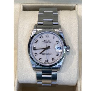 Rolex Datejust 78240 31mm Stainless Steel Oyster White Jubilee Arabic Dial Domed Bezel 2001