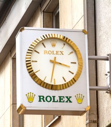 Rolex logo on street