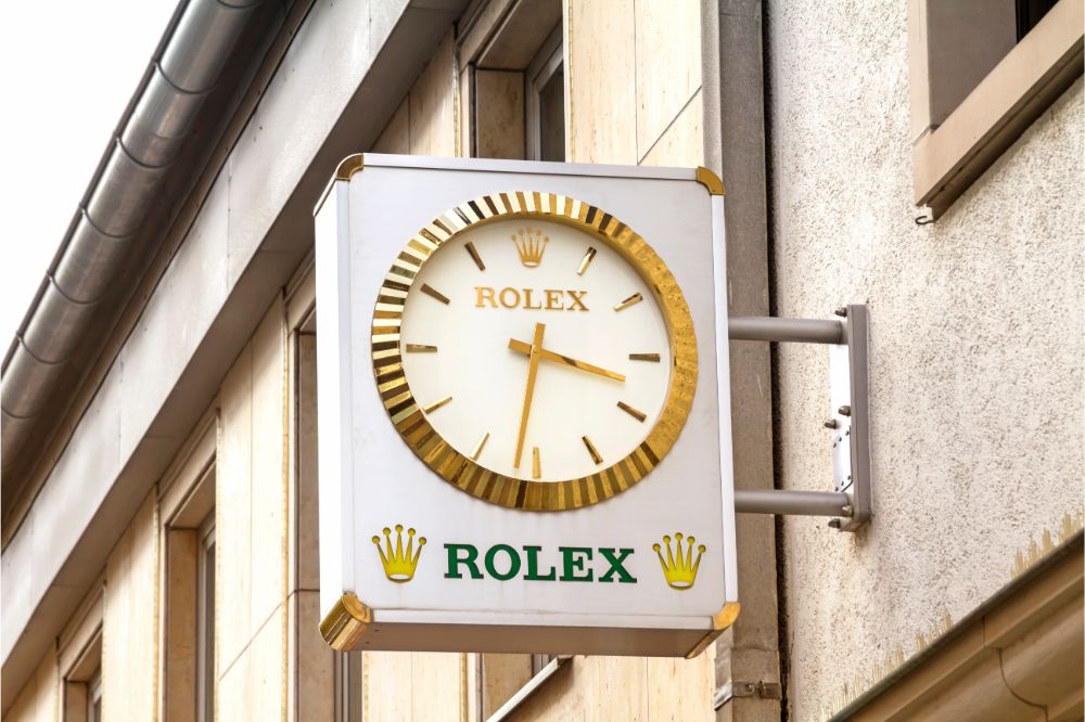 Rolex logo on street